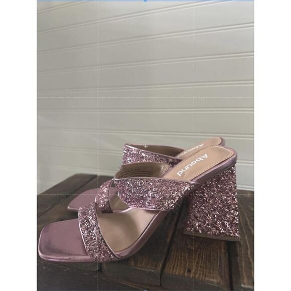 Abound Heels Block Heel Sandal Glitter Party Carina Clubwear Barbie Pink 6.5 - Picture 4 of 10